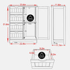 VEIKOUS Bathroom Floor Storage Cabinet with 4 Drawers
