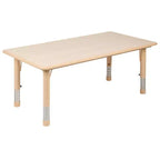 Ensemble table d’activités rectangulaire réglable en hauteur en plastique Emma and Oliver, 23,625 l x 47,25 L, avec 6 chaises