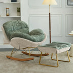 Fauteuil à bascule moderne en velours, ergonomique et rembourré, pour chambre de bébé