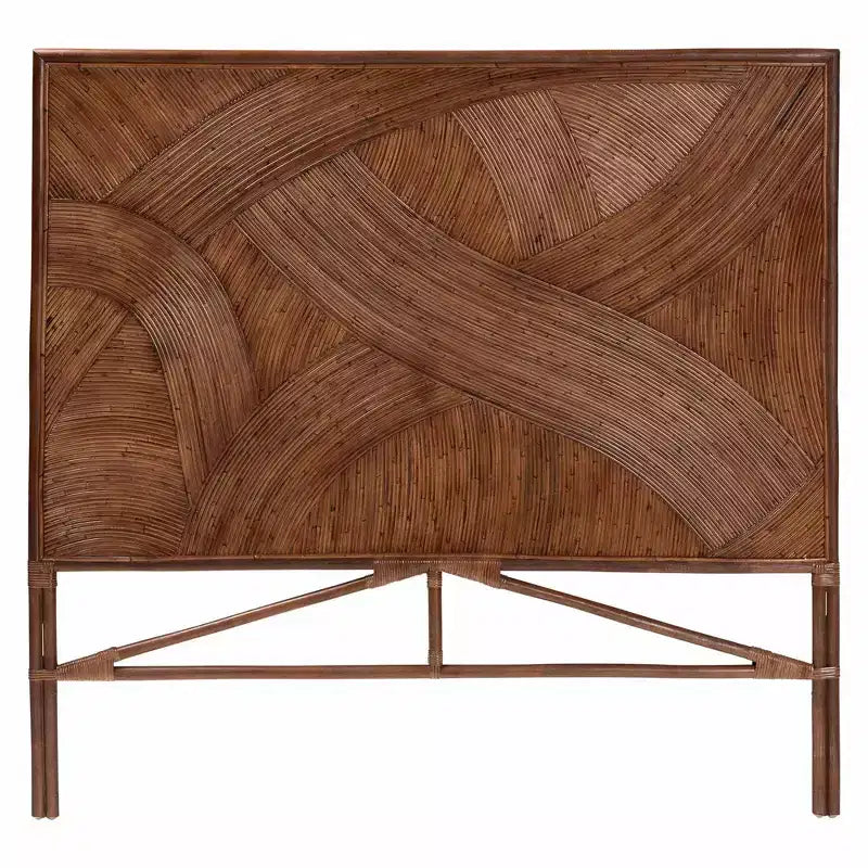 Tête de lit indépendante en rotin Elettra pour lit king-size de bali & pari : fabriquée à la main, sans assemblage, design bohème