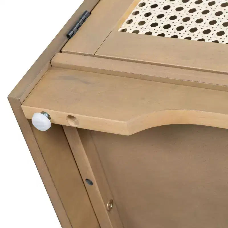 Banc de rangement rustique en bois Whisen, banc à chaussures pour entrée avec coussin amovible et étagères réglables