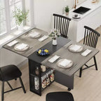 Table à manger pliante pour la cuisine, table à manger peu encombrante, table de cuisine extensible à abattants avec 6 roulettes pour petits espaces