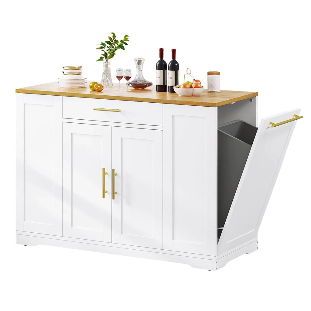 Îlot de cuisine roulant Moasis de 53 pouces, meuble de rangement, chariot de cuisine portable et mobile