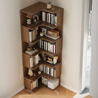 Eckbücherregal aus Holzwerkstoff mit 6 Ablagen