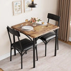Dining Table Set for 2, Kitchen Table with Upholstered Chairs for 2