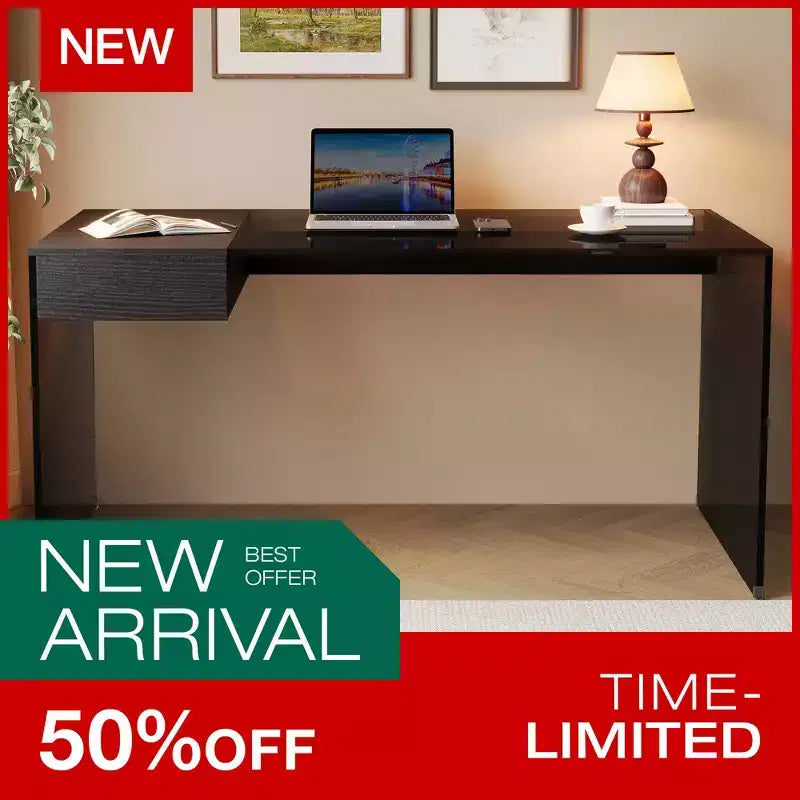 Luck Live modern bureau van gehard glas van 53,14 inch
