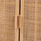 Meuble de rangement en rotin naturel bali & pari Yanka Natural : fabriqué à la main, 2 étagères, design bohème