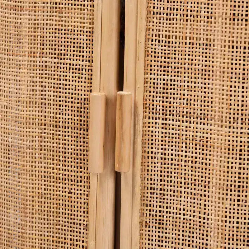 Meuble de rangement en rotin naturel bali & pari Yanka Natural : fabriqué à la main, 2 étagères, design bohème