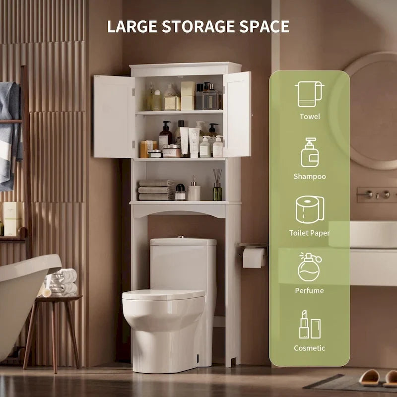 Armoire de rangement pour salle de bains, meuble de rangement pour toilettes, étagère de salle de bains au-dessus des toilettes, toilettes gain de place