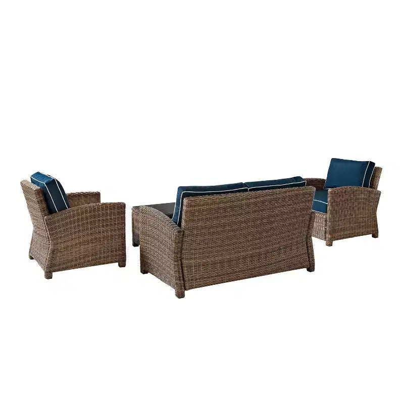 Ensemble de conversation 4 pièces Bradenton en résine tressée pour extérieur – Crosley