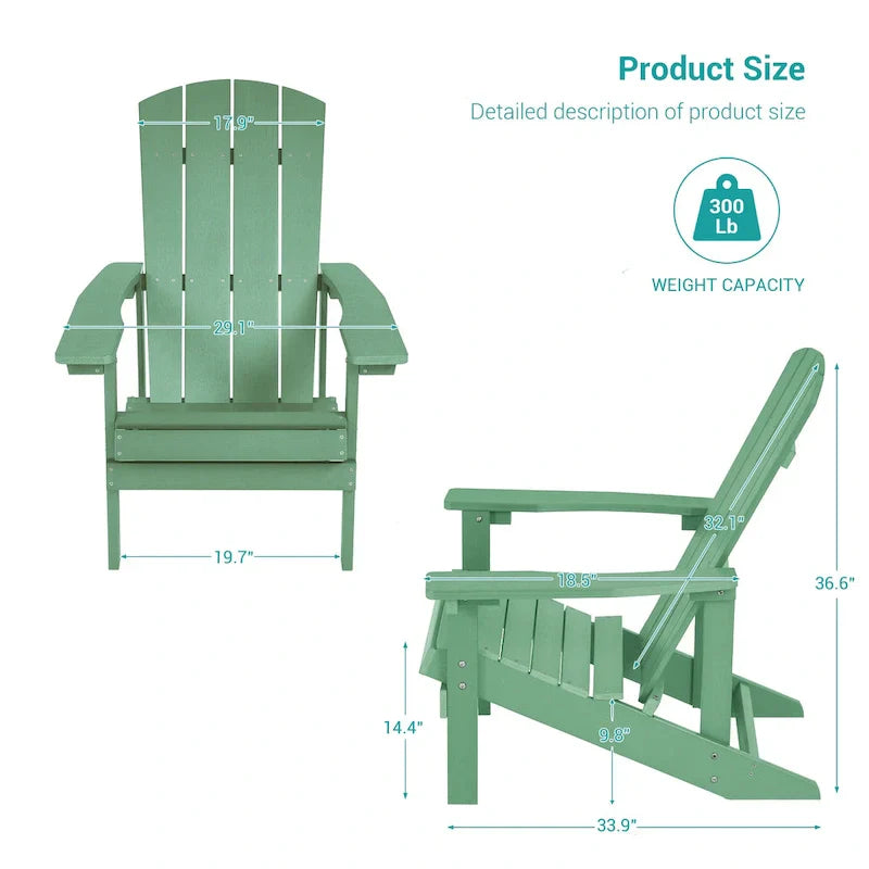 Bonosuki weerbestendige Adirondackstoelen van hout voor buiten, set van 4