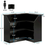 Meuble de bar en L avec porte-verres à pied pour bar à domicile