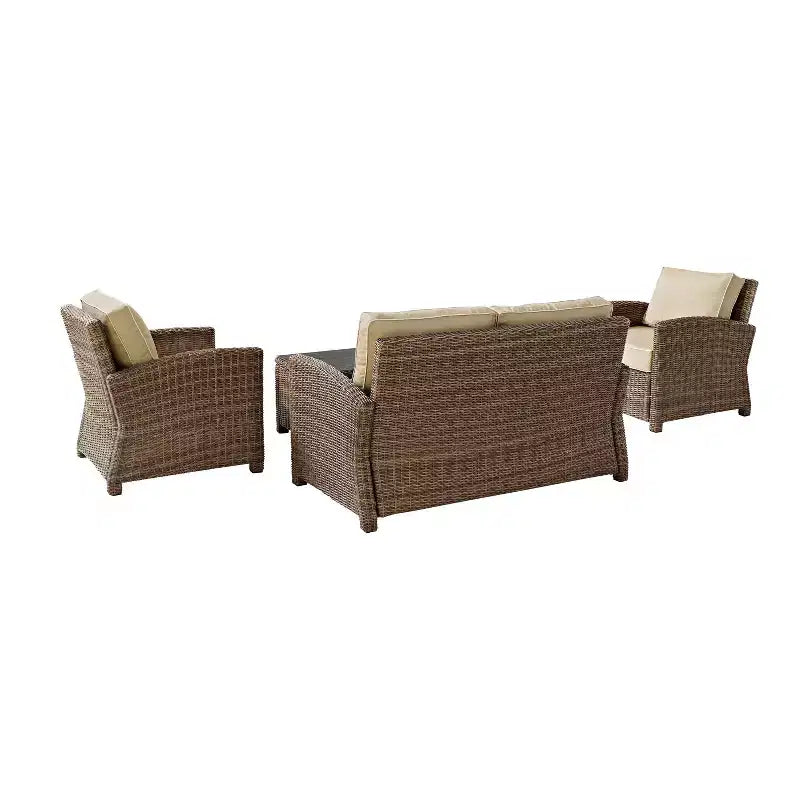 Ensemble de conversation 4 pièces Bradenton en résine tressée pour extérieur – Crosley
