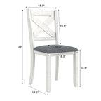 VECELO Esszimmerstühle aus Massivholz mit Sitzfläche aus Leinenstoff, Esszimmerstuhl-Set mit 2/4/6 Stühlen