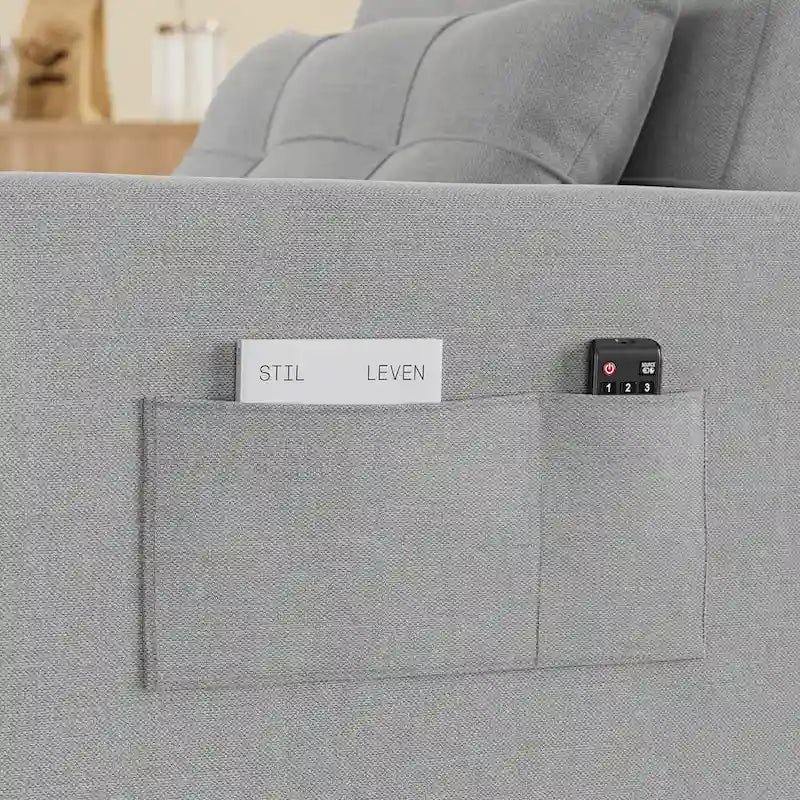 3-in-1 slaapstoel met uitschuifbaar slaapbankbed, verstelbare, opvouwbare, gestoffeerde loungedivan