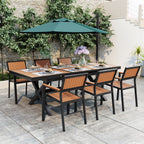 Modern Outdoor 7-piece Dining Set with Six Chairs and a Extendable Table for Patio