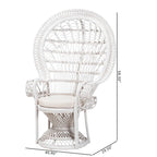 Kallima moderne bohemien pauwenstoel van wit en naturel rotan