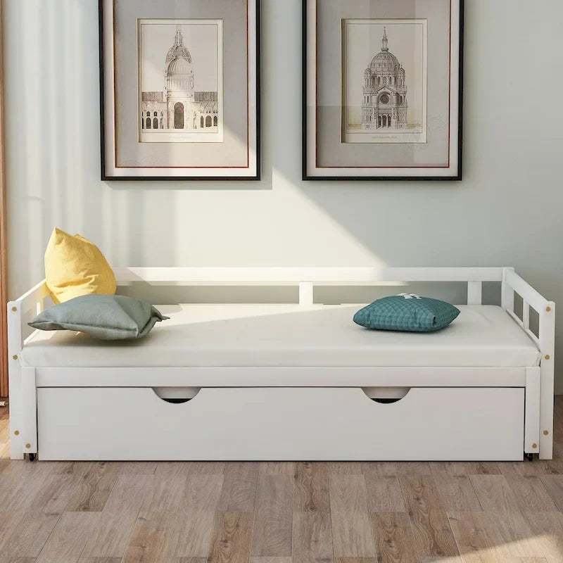 Ausziehbares Tagesbett mit Ausziehbett, hölzernes Tagesbett mit Ausziehbett