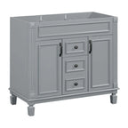 Meuble-lavabo moderne de salle de bains de 36 po avec vasque sur plan, armoire à miroir, 2 portes et 2 tiroirs