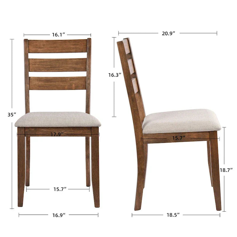 Ensemble de 4 chaises de salle à manger en bois avec dossier à barreaux