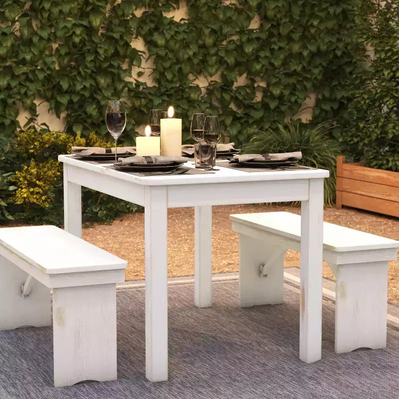 Table de salle à manger de ferme rectangulaire en pin massif Flash Furniture, 46 x 30