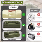 Canapé-lit convertible 2-en-1, canapé-lit pliant confortable en velours côtelé avec assise profonde et accoudoirs larges, canapé sans structure apparente pour salon ou appartement