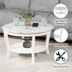 Convenience Concepts American Heritage Round Coffee Table with Shelf