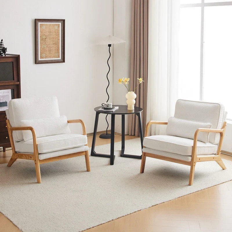 Moderner gepolsterter Akzentstuhl im Mid-Century-Stil