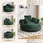 Bean Bag Sofa for Adults Kids, Oversized Corduroy Bean Bag Chair with 3 Pillows & Armrest for Living Room Bedroom