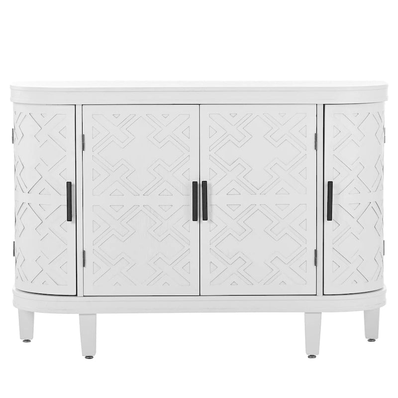 Akzent-Aufbewahrungsschrank Sideboard aus Holz mit Türen mit antikem Muster für Flur, Eingangsbereich, Wohnzimmer und Schlafzimmer