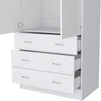 Moderner zweitüriger Kleiderschrank mit 3 Schubladen und 1 Kleiderstange fürs Schlafzimmer