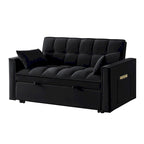 Loveseat-Schlafsofa 4-in-1 mit Armlehnen und Aufbewahrungstaschen, multifunktionales getuftetes Ausziehsofa mit verstellbarer Rückenlehne
