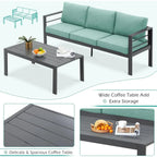 AECOJOY 7-teiliges Aluminiummöbel-Set für die Terrasse, Outdoor-Sitzgruppe