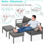 AECOJOY 7-teiliges Aluminiummöbel-Set für die Terrasse, Outdoor-Sitzgruppe