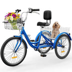 26-Zoll-Dreirad für Erwachsene, 3-Rad-Fahrrad mit 7 Gängen
