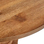 Lifestorey 4pc Kerrington Channel Back Banquette Dining Set Walnut/Cream: Linen-Look Fabric, Pedestal Table
