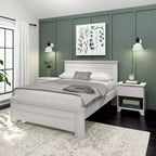Plank+Beam Farmhouse Full Size Bed Frame with Headboard, Solid Wood Platform Bed