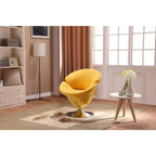 Manhattan Comfort Set of 4 Tulip Swivel Accent Chair Orange/Yellow: Velvet Upholstery, No Assembly Required