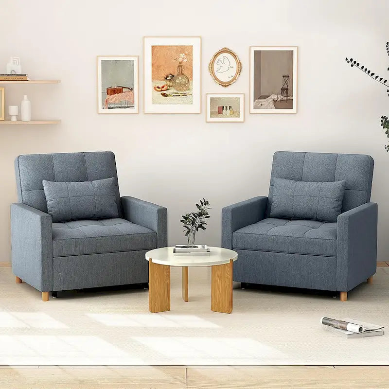 AECOJOY 3-in-1-Schlafsofa-Sessel mit Kissen und verstellbarer Rückenlehne