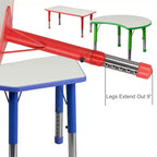 Ensemble table d’activités rectangulaire réglable en hauteur en plastique Emma and Oliver, 23,625 l x 47,25 L, avec 6 chaises