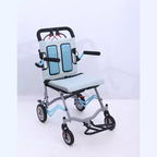 Ultra Lightweight Elderly Transport Wheelchair Portable Lightweight Folding Transport Chair, with Locking Handbrake, Removable Flip Armrests