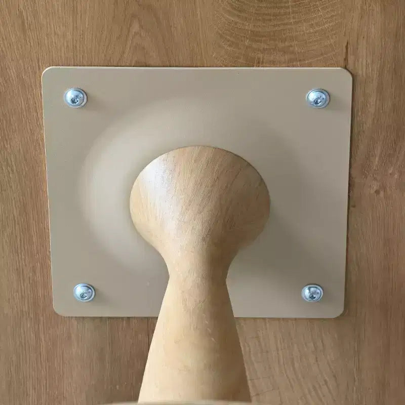 Table à manger ronde moderne sur piédestal avec finition effet grain de bois, petite table de cuisine et table basse pour appartement, salle à manger et espace de vie – Panipeachy