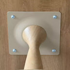 Table à manger ronde moderne sur piédestal avec finition effet grain de bois, petite table de cuisine et table basse pour appartement, salle à manger et espace de vie – Panipeachy