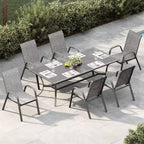 Chaises de patio, ensemble de 4 ou 6 chaises de salle à manger d’extérieur empilables, légères et résistantes à toutes les intempéries, en textilène, avec accoudoirs, pour jardin et terrasse de piscine