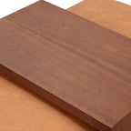 Pouf Poly & Bark Jarmo avec table en noyer réglable – véritable cuir italien pleine fleur