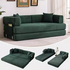 5-in-1 Convertible Sofa Bed, 78.8 Modular Corduroy Sleeper with Sturdy Frame, Multi-Functional Futon for Small Space, Living Room & Guest Room