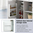 Kitchen Cart With Rubber Wood Drop-Leaf Countertop