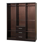 Palace Imports Cosmo kledingkast met 3 deuren, 100% massief hout, met deuren van massief hout of spiegelglas