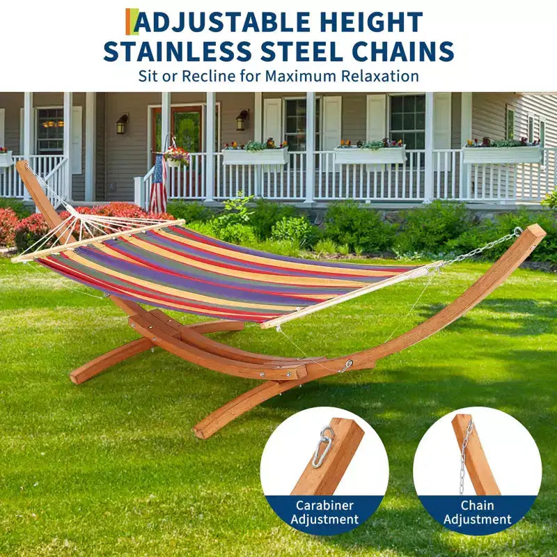 Support de hamac en bois robuste et résistant aux intempéries, universel, incurvé, capacité de 475 lb, pour terrasse, cour et intérieur
