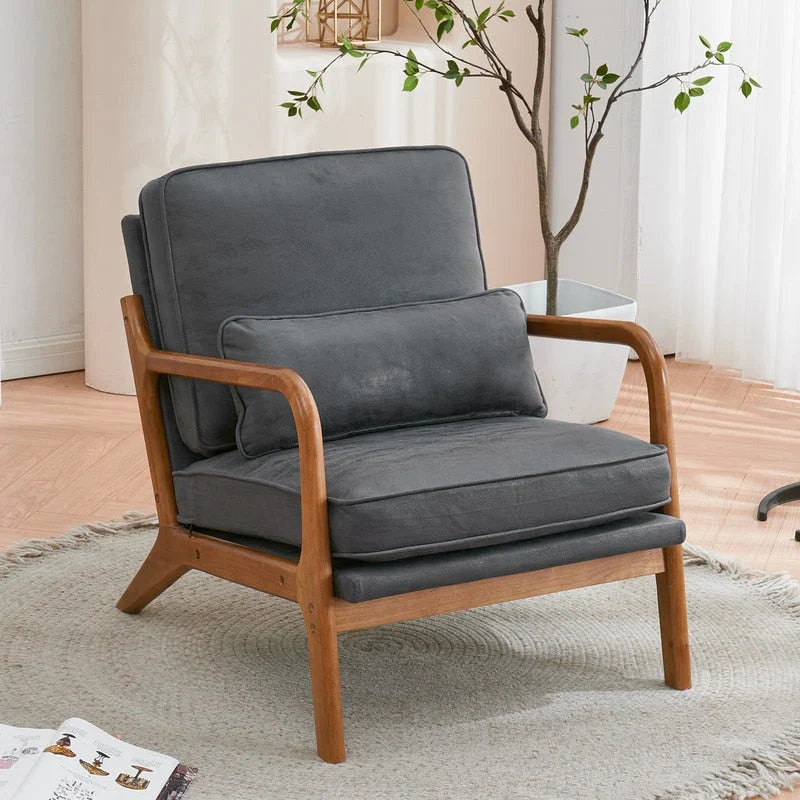 Moderner gepolsterter Akzentstuhl im Mid-Century-Stil